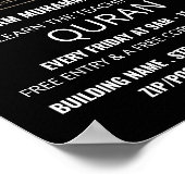 Burlap Mosque Silhouette, Islamic Teaching Advert Poster (Hoek)