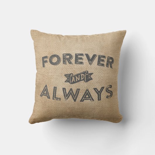 Burlap Mr. en Mrs. Forever en Altijd Kussen (Achterkant)