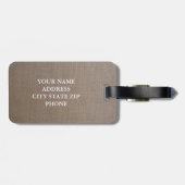 Burlap Mr. en Mrs. Reisend bagagelabel voor nieuwp (Achterkant horizontaal)