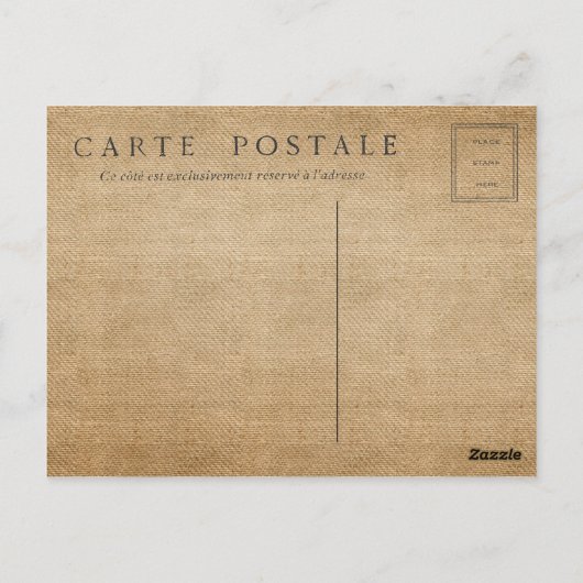  Burlap Mr & Mrs Briefkaart (Achterkant)