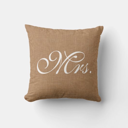 Burlap Mrs Throw Cushion Kussen (Voorkant)