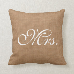 Burlap Mrs Throw Cushion Kussen