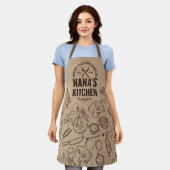 Burlap Nana Kitchen Grandmas Birthday Gift Baking  Schort (Gedragen)