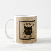 Burlap Old Black CAt Bar en grill Koffiemok (Links)