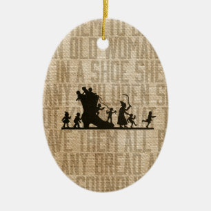 Burlap  Oude Vrouw Lived Shoe Nursery Rhyme Keramisch Ornament