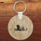 Burlap  Oude Vrouw Lived Shoe Nursery Rhyme Sleutelhanger (Voorkant)
