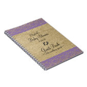 Burlap Paars Afbeelding Baby shower Guest Book Notitieboek (Rechterzijde)