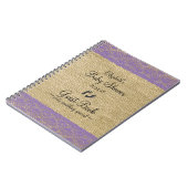Burlap Paars Afbeelding Baby shower Guest Book Notitieboek (Linkerzijde)