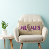 Burlap paars : mevrouw bruiloft decoratief kussens (Stoel)