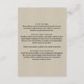 Burlap Paarse Bloemen Mason Jar Veiligheidsmaatreg Informatiekaartje (Achterkant)