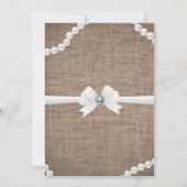 Burlap & Pearls Rustieke Bruiloft Uitnodiging (Achterkant)