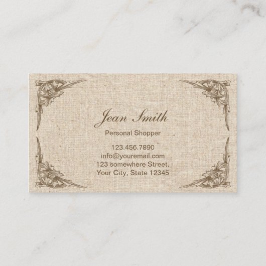  Burlap Personal shopper Visitekaartje (Achterkant)
