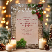 Burlap Pine String Lights Rustige kerstfeestdag Kaart