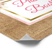 Burlap Pink Floral Photo Booth Wedding Sign Poster (Hoek)