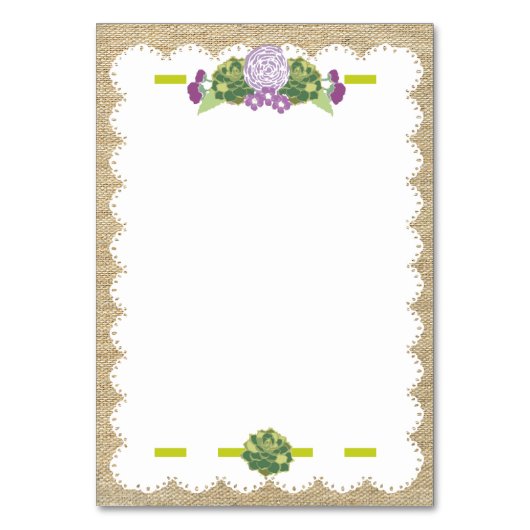 Burlap-Plaatskaart Kaart (Achterkant)