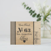 Burlap  Postage Frans land Briefkaart (Staand voorkant)