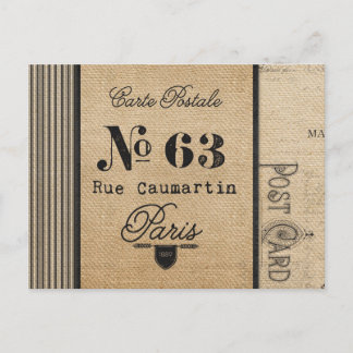 Burlap Postage Frans land Briefkaart