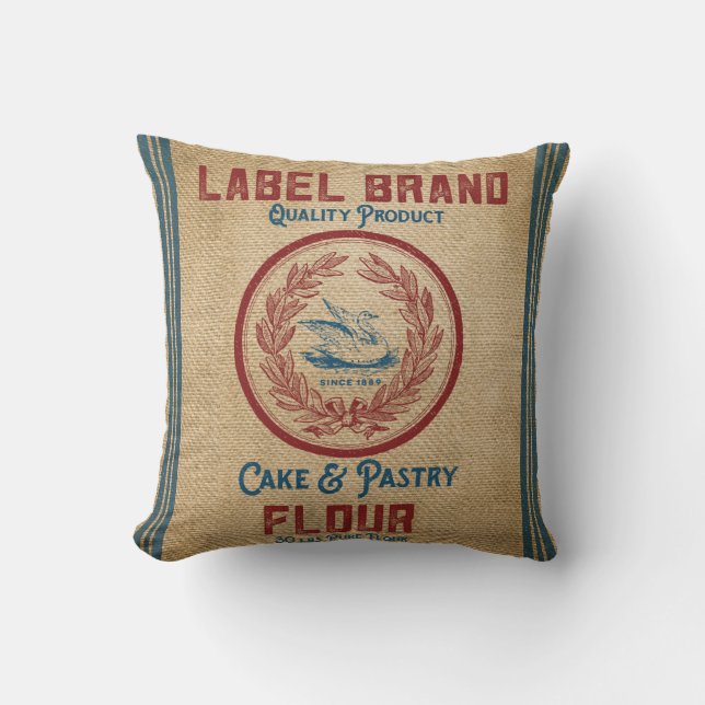  Burlap Poultry Flour Sack Kussen (Voorkant)