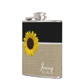 Burlap Print en Zonnebloem Heupfles (Links)