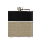 Burlap Print en Zonnebloem Heupfles (Achterkant)