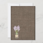 Burlap Print Mason Jar Bridal Shower-uitnodigingen Kaart (Achterkant)