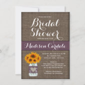 Burlap Print Mason Jar Bridal Shower-uitnodigingen Kaart (Voorkant)