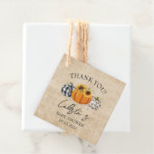 Burlap Pumpkin & Sunflower Baby shower Dank u wel Bedankjes Labels (In situ)