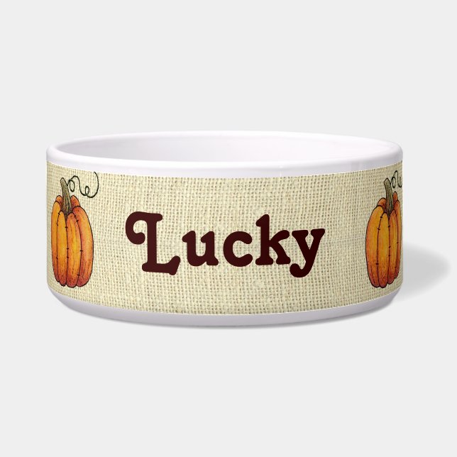 Burlap Pumpkins Voerbakje (Voorkant)