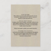 Burlap Red Floral Mason Jar Veiligheidsmaatregelen Informatiekaartje (Achterkant)