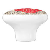 Burlap & Red Heart Cute Country Rustic Dresser Keramische Knop (Zijkant)