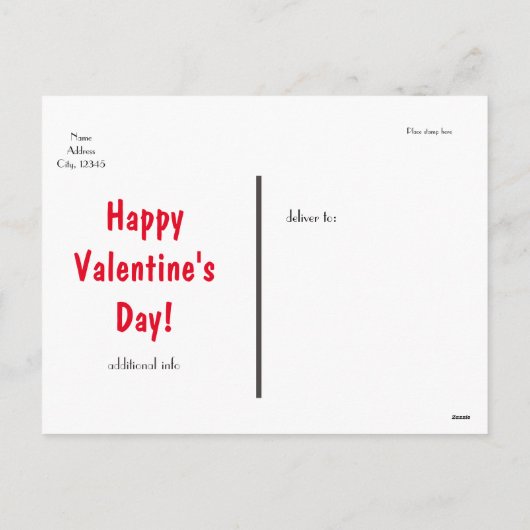 Burlap Red Heart Valentijnsdag Mailer Briefkaart (Achterkant)