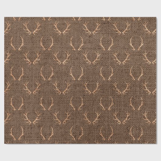Burlap Reindekerst Cadeaupapier (Vlak)