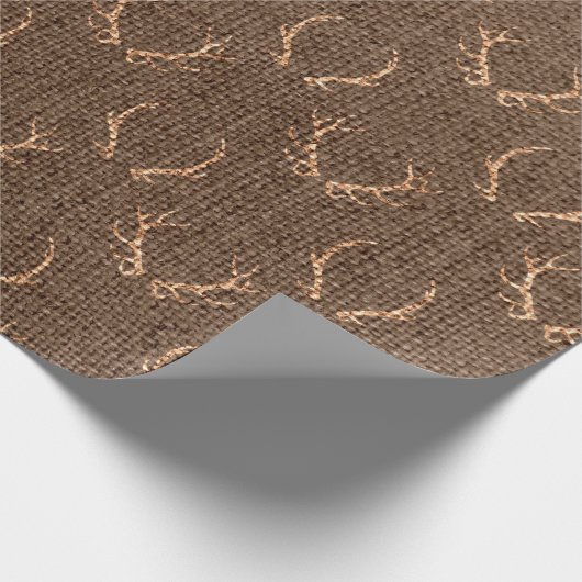 Burlap Reindekerst Cadeaupapier (Hoek)