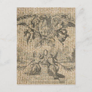 burlap Religious Heaven Victoriaans Angel Briefkaart