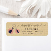 Burlap roemeense ladybugs uit liefde bruiloft etiket (Insitu)