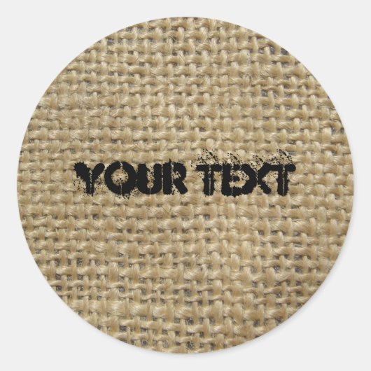 Burlap Ronde Sticker (Voorkant)
