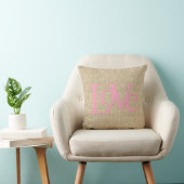 Burlap roze liefde huwelijkskussens kussen (Stoel)
