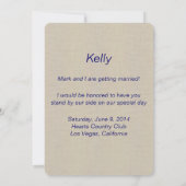 Burlap Rustic Blue Mason Jars Bridesmaid Kaart (Achterkant)