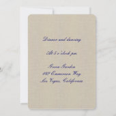 Burlap Rustic Blue Mason Jars Reception Kaart (Achterkant)