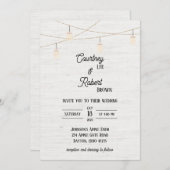 Burlap Rustic Jar bruiloft uitnodiging (Voorkant / Achterkant)