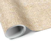 Burlap Rustic Khaki Tan Wrapping Paper Cadeaupapier (Rol Hoek)