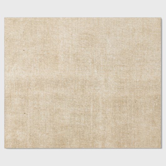 Burlap Rustic Khaki Tan Wrapping Paper Cadeaupapier (Vlak)