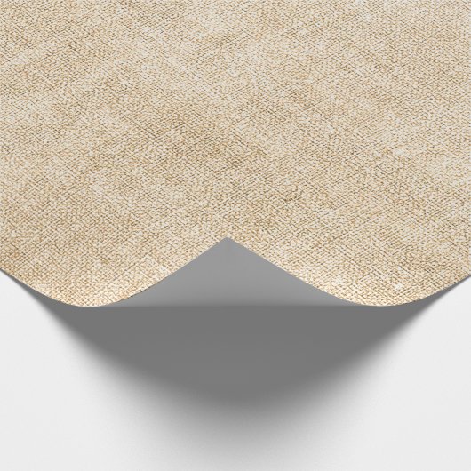 Burlap Rustic Khaki Tan Wrapping Paper Cadeaupapier (Hoek)