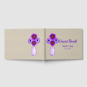 Burlap Rustic Paars Floral Mason Jar Wedding Gastenboek (Volledig)