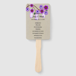 Burlap Rustic Paars Floral Mason Jars Wedding Handwaaier