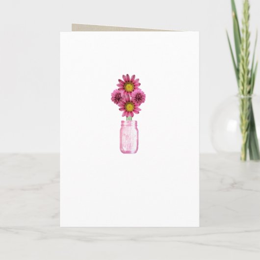 Burlap Rustic Pink Mason Jars Program Kaart (Achterkant)