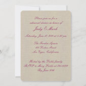 Burlap Rustic Pink Mason Jars Rehearsal Dinner Kaart (Achterkant)