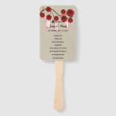 Burlap Rustic Red Floral Mason Jars Wedding Handwaaier (Voorkant)