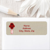 Burlap Rustic Red Mason Jar Adresetiketten Etiket (Insitu)