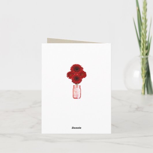 Burlap Rustic Red Mason Jars Hartelijk dank Bedankkaart (Achterkant)